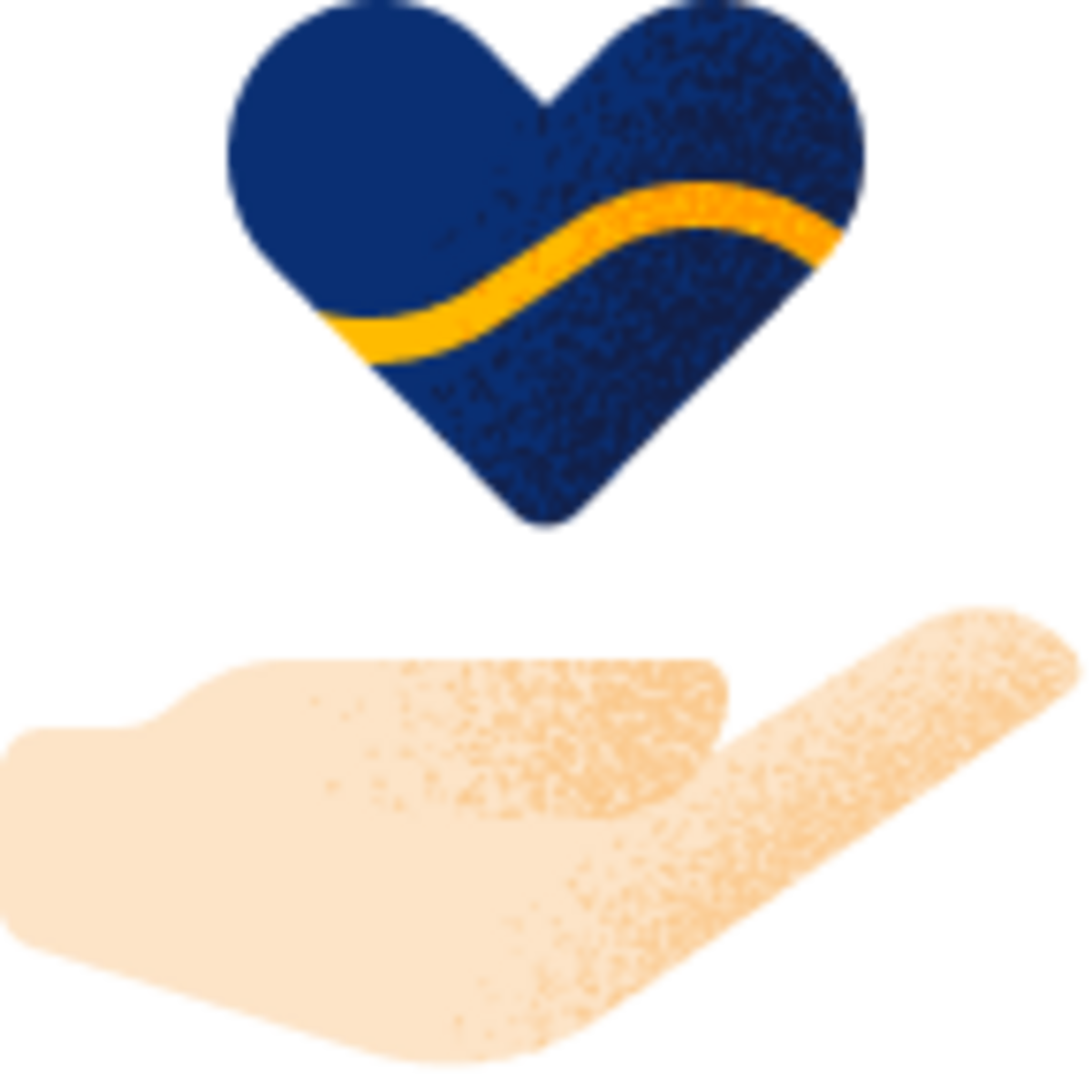 Piktogramm Herz in einer Hand
