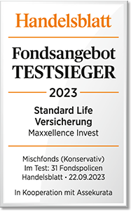 Maxxelence Invest ist Testsieger bei Mischfonds - Der Handelsblatt Partner Assekurata kürt unsere Maxxellence Invest im Hinblick auf das Angebot an konservativen Mischfonds zum Testsieger 2023! In die Bewertung gingen neben den erzielten Renditen auch die Fondskosten und verschiedene Risikokennzahlen ein. Assekurata testet regelmäßig für das Handelsblatt die Portfolios der Anbieter fondsgebundener Rentenpolicen. 