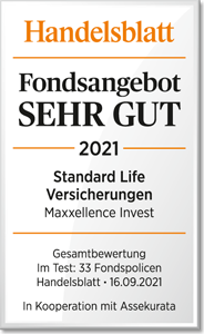 Assekurata zeichnet das Fondsangebot von Standard Life im großen Ranking der Fondsgebundenen Rentenversicherungen des Handelsblatts mit einem „sehr gut“ aus. In die Bewertung gingen neben den erzielten Renditen über drei, fünf sowie über zehn Jahre auch die Fondskosten und verschiedene Risikokennzahlen ein. Untersucht wurden insgesamt 1226 Fonds, die von den teilnehmenden Versicherungen in ihren wichtigsten Fondspolicen am Markt angeboten wurden.