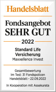 Das Fondsangebot in unserer Maxxellence Invest ist laut Handelsblatt „sehr gut“ - Assekurata untersucht für das Rating die Qualität von 31 fondsgebunden Policen, bzw. aller für die jeweilige Police angebotenen Fonds. In die Bewertung ging vor allem die erzielte Rendite in den vergangenen drei, fünf und zehn Jahren ein. Außerdem wurde ermittelt, welches Risiko die Fondsmanager eingegangen sind und wie sie dafür belohnt wurden. Zudem zählte, wie die Fonds in besonders schwachen und starken Märkten abgeschnitten haben.