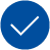Blauer Kreis mit Haken