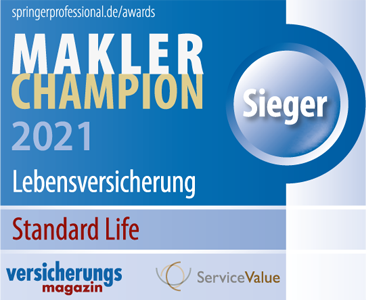 Bereits zum elften Mal in Folge hat ServiceValue in Kooperation mit dem Versicherungsmagazin die echten „Makler-Champions“ gekürt, erstmalig in sieben Kategorien und über fünf Sonderpreise ausgezeichnet. Dabei erreichte Standard Life im Bereich Lebensversicherungen wieder einen Platz in den Top Ten.