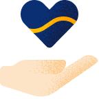 Piktogramm Herz in einer Hand